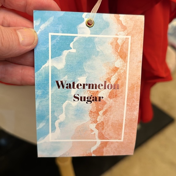 NWT red ruffle trim “Watermelon Sugar” blouse - Picture 4 of 5